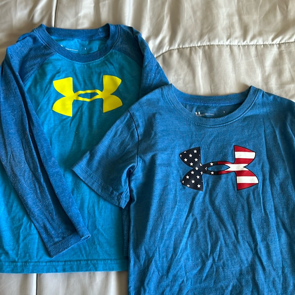 2 boy’s UA shirts
